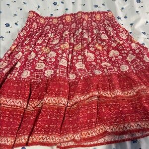 Floral Red Skirt